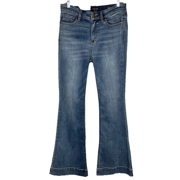 Judy Blue Trouser Flare Jeans Size 29 Blue Tall 33" Inseam Boho Stretch NEW - Picture 1 of 12